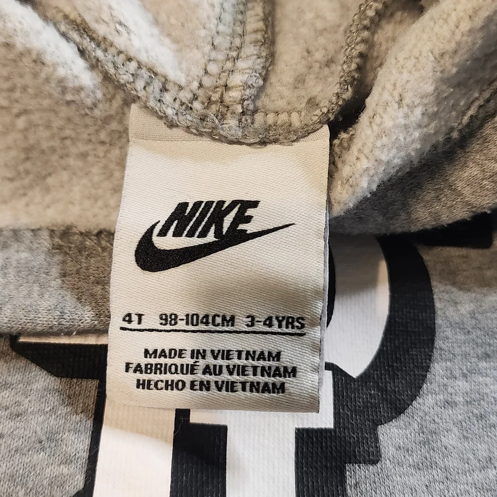 Nike‎ Kids Gray 'Just Do It' Hoodie, 4T EUC